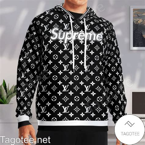 black supreme hoodie louis vuitton